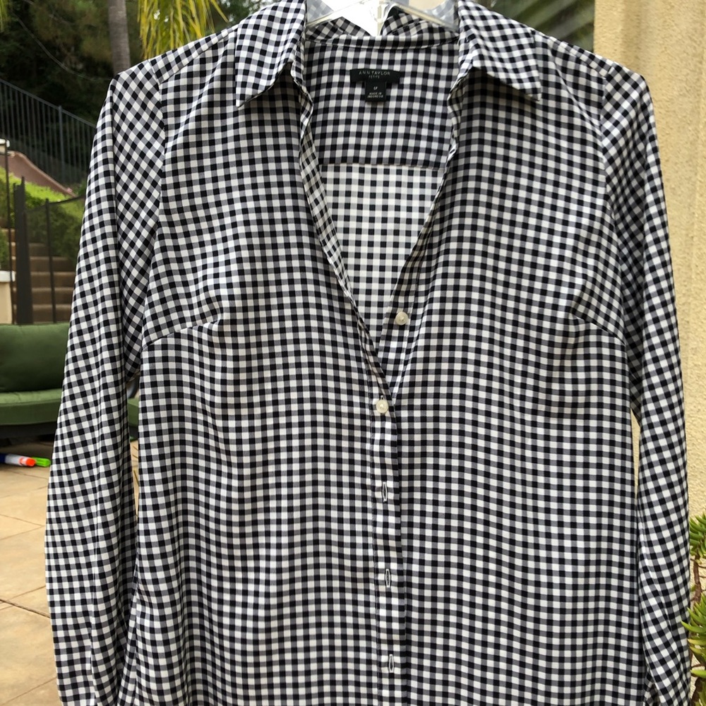 Ann Taylor Checkered Blouse